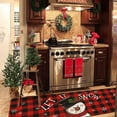 thumbnail image 4 of Buffalo Plaid Snowman Christmas Kitchen Rugs and Mats Set 2 Piece for Floor,Let It Snow Xmas Winter Holiday Non Skid Low-Profile Sink Rug Mat Decorations for Home Kitchen 18"x48"+18"x30", 4 of 6
