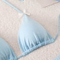 thumbnail image 4 of Two Piece Swimsuit for Women, 2 Piece Bathing Suits for Women, Bathing Suit for Women 2 Piece, Women's Gingham Plaid Swimsuits Bow Triangle Halter Shorts Bottoms Bikini Sets Bathing Suit, Blue L, 4 of 8