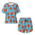 thumbnail image 4 of Naloa Cartoon Watermelon Women's Short-Sleeved Pajama Set, Loungewear, Summer pajamas, Breathable Cozy - Large, 4 of 9