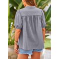 thumbnail image 2 of Camisa PRETTYGARDEN de Algodón de Verano con Botones Gris M, 2 of 8