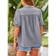 thumbnail image 2 of Camisa de Mujer PRETTYGARDEN Verano Botones Algodón Gris Talla S, 2 of 8