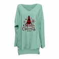 thumbnail image 3 of Generics Hauts pour Femmes Tendance, T-Shirt Long Décontracté pour Femmes, Manches Courtes Col en V, Blouse Imprimée, T-Shirt de Mode,/vert,(TG), 3 of 3