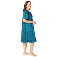 thumbnail image 3 of Dreams & Co. Plus Size Short Floral Print Cotton Gown, 3 of 6