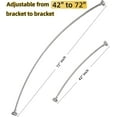 thumbnail image 4 of Adjustable Curved Shower Rod, 42-72 inches Extra Wide Shower Curtain Rod, Rust proof, Premium Stainless Steel, Curved Shower Curtain Rod for Bathroom, Need to Drill, Silver, 4 of 4