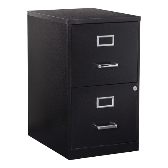 2-Drawer Locking Metal File Cabinet In Black Finish