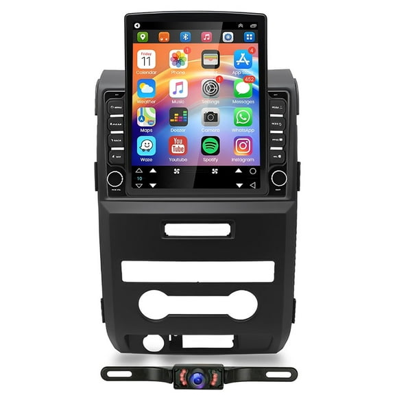 Zcargel 9.7 Inch Android 14 Car Stereo, for Ford F150 2009-2014, GPS Radio, Wireless Wired CarPlay Android Auto, Bluetooth WiFi, Split Screen Mirror Link, 2 32G Multimedia Player, External Mic, CVBS