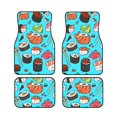 thumbnail image 1 of LAKIMCT Japan Sushi Pattern Car Mats, Neoprene Front Rear Floor Mats for Cars, Waterproof Anti-Slip Car Floor Mats Full Set, Universal(4 Pcs), 1 of 6