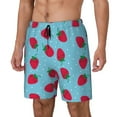thumbnail image 2 of Daiia Strawberries Mens Swim Trunks Swim Shorts Quick Dry Swim Shorts with Mesh Lining Pockets-Medium, 2 of 9