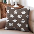thumbnail image 3 of Halloween Aesthetic Pillow Covers Set - Retro Horror Themed Artwork Linen Throw Covers 18x18 inch throw pillow case Halloween gifts to friends,family, 3 of 6