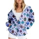 thumbnail image 1 of Puntoco Chaqueta Con Capucha Y Manga Larga Con Cremallera Y Estampado Navideño Informal Para Mujer, 1 of 6