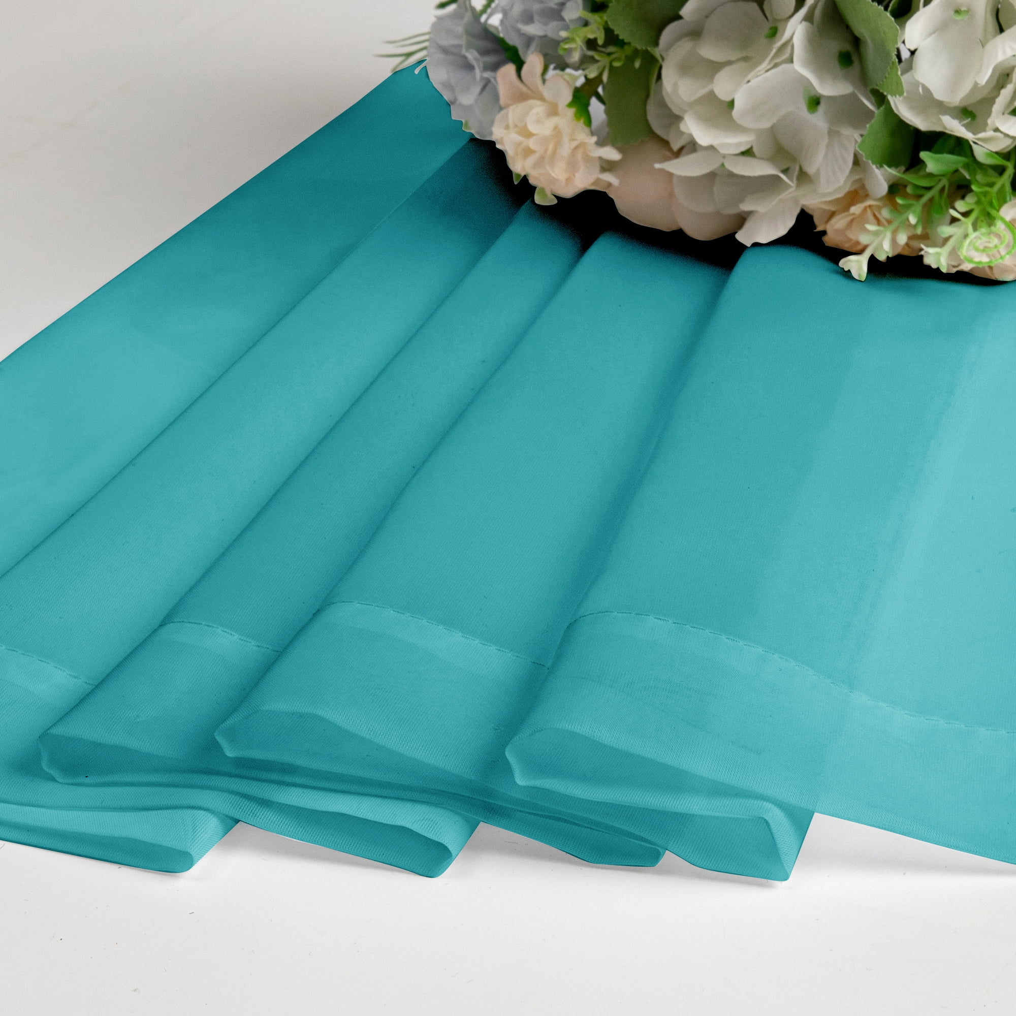OVZME Window Sheer Curtain 84 inch Lengh 2 Panels Turquoise Curtains for Living Room Privacy Semi Sh(图5)