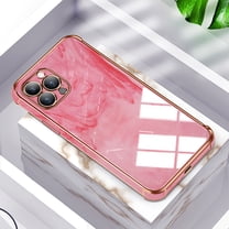 Dteck Stylish Case for iPhone 12 Pro Max 6.7 inch,Luxury Marble Texture Glossy Plating Lightweight Shockproof TPU Slim Fit Phone Cover.For iPhone 12 Pro Max,Red