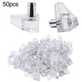 thumbnail image 1 of CUITING 50 Pcs Clear Kitchen Cabinet Shelf Supports Pegs / Studs with Metal Pin, 1 of 7
