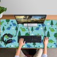 thumbnail image 4 of Long Mouse Pads for Desk,Light Blue Dinosaurs Forest Pattern Desk Mats on Top Of Desks, Desk Mouse Pad Extra Large with 3mm Non-Slip Base and Stitched Edge for Gaming,Office,Work,Home 47.3"x23.6", 4 of 6