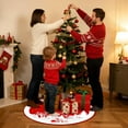 thumbnail image 5 of Christmas Tree Skirt 48 Inches Red Xmas Soft Cover Mat Decor Retro Xmas Tree Skirt for New Year Holiday Ornaments Indoor Outdoor Decorations (Merry Chrismas), 5 of 6
