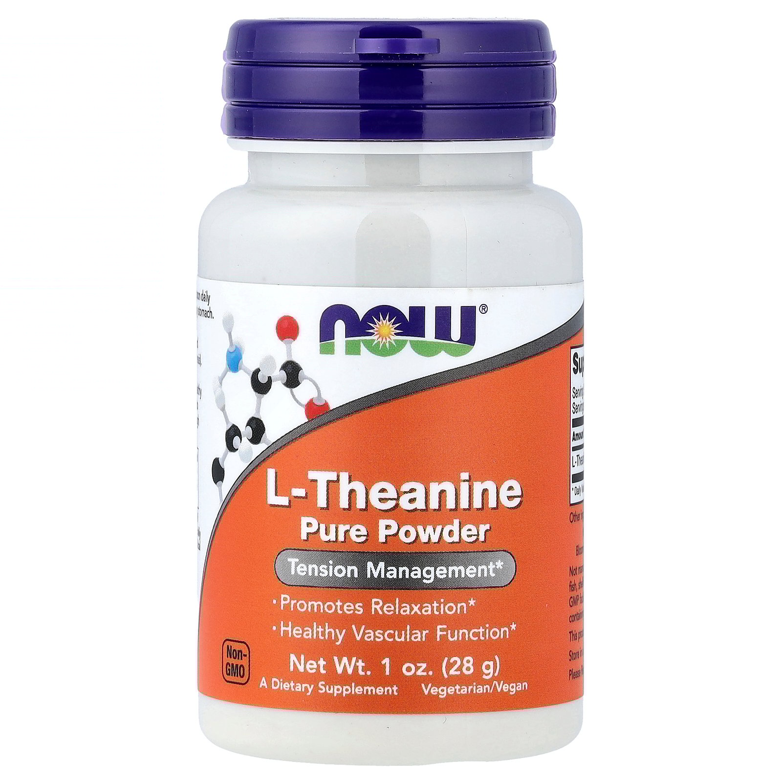 NOW Foods Supplements, L-Theanine Pure Powder, Tension Management*, Amino Acid, 1-Ounce