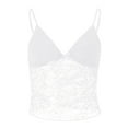 thumbnail image 4 of vigerkar Womens Y2k Lace Cami Tank Tops Going Out Crop Tops Spaghetti Strap Mesh See Through Camisole Summer Casual Tops White, S, 4 of 6