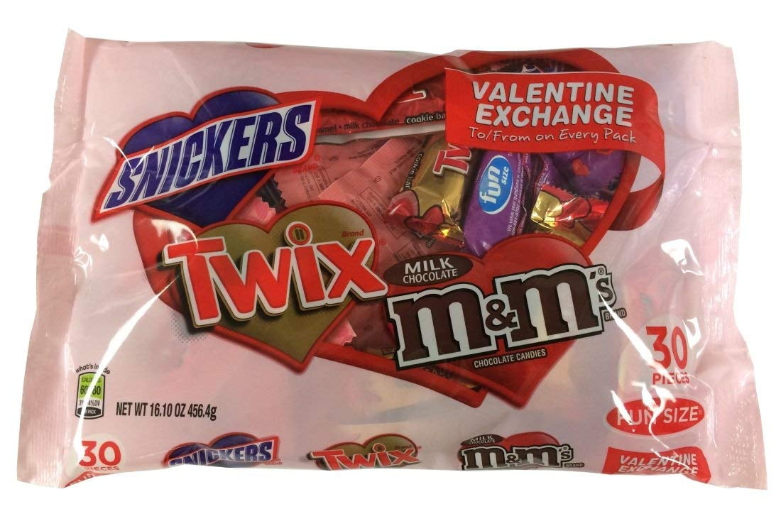 M&M's Milk Chocolate Fun Size Candies Valentine Exchange Bag, 27 ct - Kroger