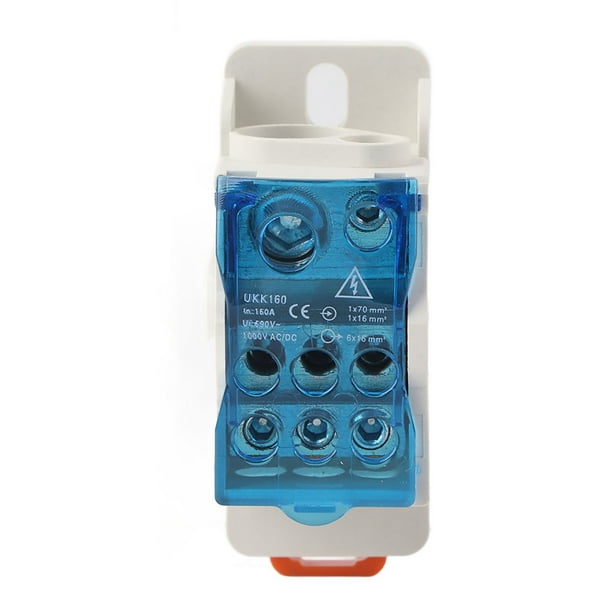 Caja de distribución de bloque de terminales de riel DIN, conector de cable eléctrico, caja de conexiones de alimentación universal