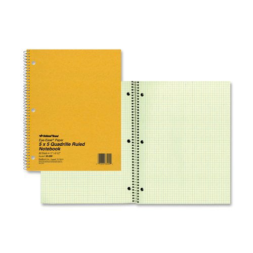 Green Paper 75 Sheets - 1 Pack 11.75 x 9.25 Inches National Brand Computation Notebook 4 X 4 Quad Brown 