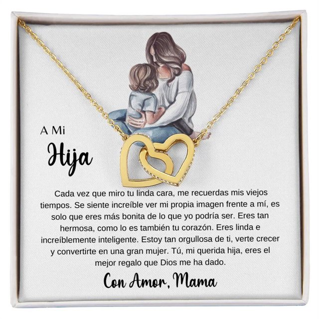 Collar con colgante de doble corazón para mujer, joyería de moda para mi hija, mamá, regalo de cumpleaños, graduación, madre, nuevo