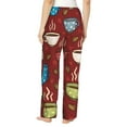 thumbnail image 3 of Xecao Coffee Cups Women's Straight Lounge Pajama Pants: The Epitome of Relaxed Sleepwear, 3 of 9
