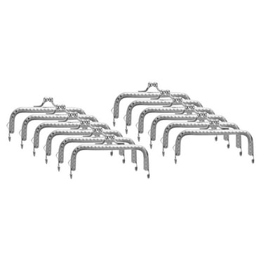 Uxcell 12 Pcs Metal Purse Frame, 8.5cm/3.3" Vintage Arch Kiss Lock Clasp Frame Embossed for Purse Making(Silver)
