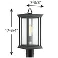 thumbnail image 3 of Progress Lighting, Endicott, 1-Light, Post Lantern, Textured Black, Linen Glass Shade, 3 of 8