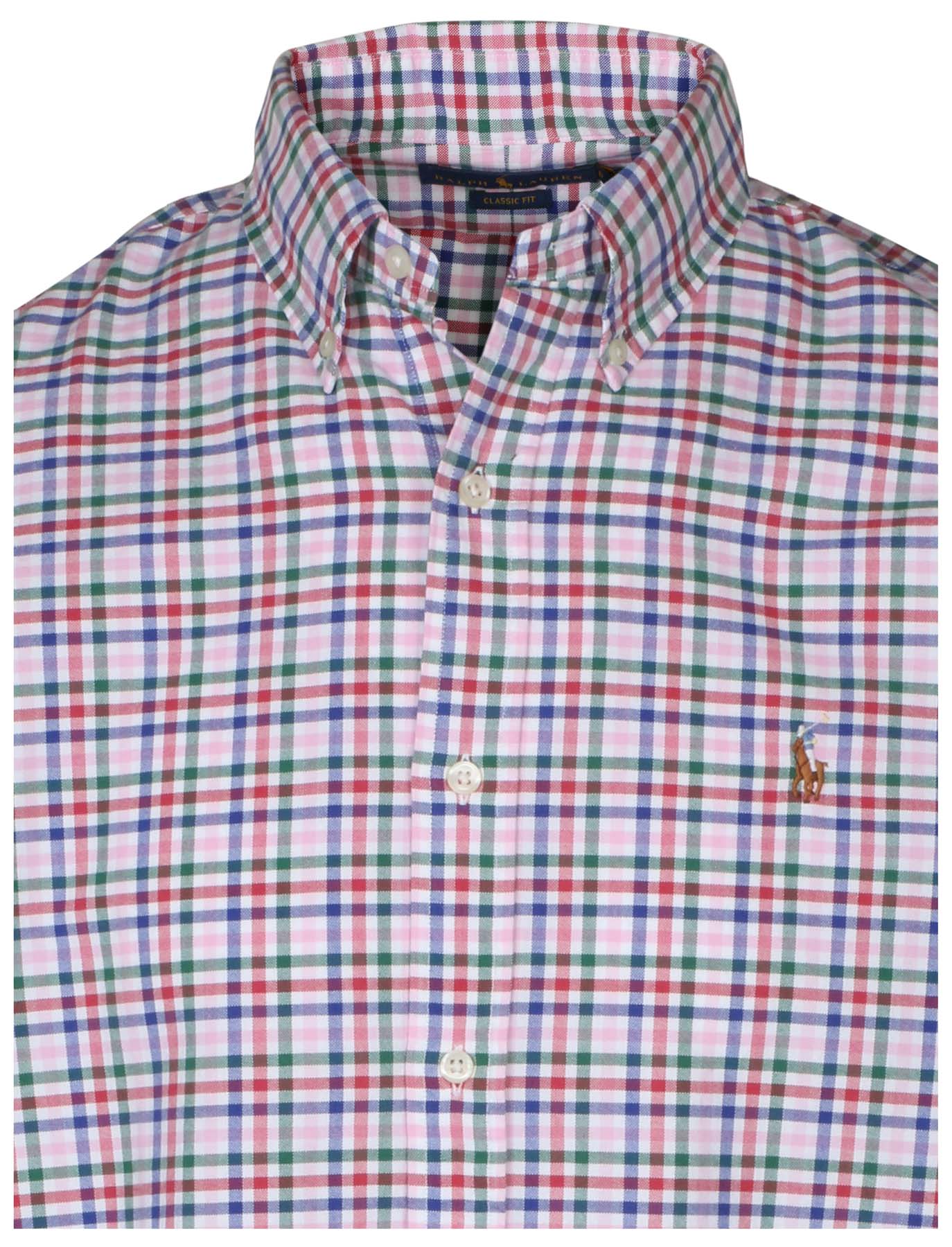 RL Men's Classic Fit Plaid Oxford Button Down Shirt (Small, Pink) - image 2 of 3