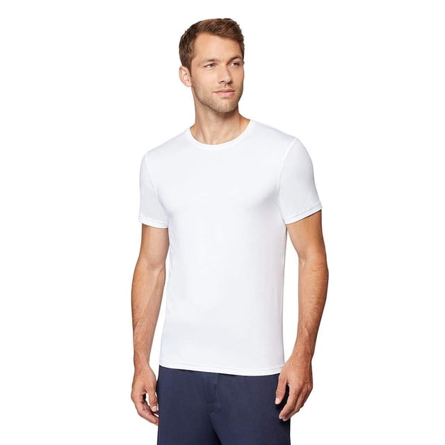 32 DEGREES Camiseta básica activa de secado rápido para hombre, color blanco, mediano
