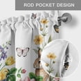 thumbnail image 6 of Spring Easter Farmhouse Short Window Curtain Valances, Country Bunny Chick Floral Butterflies Watercolor Rod Pocket Kitchen Valances for Living Room Bedroom Bathroom Cafe 42" x 12", 6 of 8