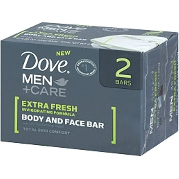 Dove men plus care extra fresh body and face bath bar 2 ea (Pack of 3