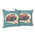 thumbnail image 6 of Ambesonne Retro Throw Pillow Cover 2 Pack, Nostalgic Antique Vehicle, 24", Red Yellow Teal, 6 of 6