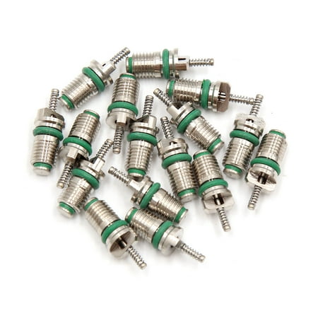 Dark Silver Air - 16Pcs Green Silver Tone Car Household Air Condition Refrigerant Valves Core