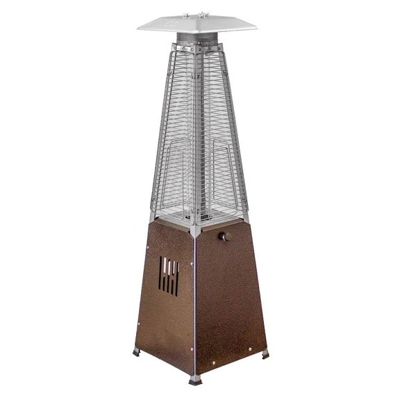 AZ Patio Outdoor Portable Tabletop Triangle Glass Tube Heater, Hammered Bronze