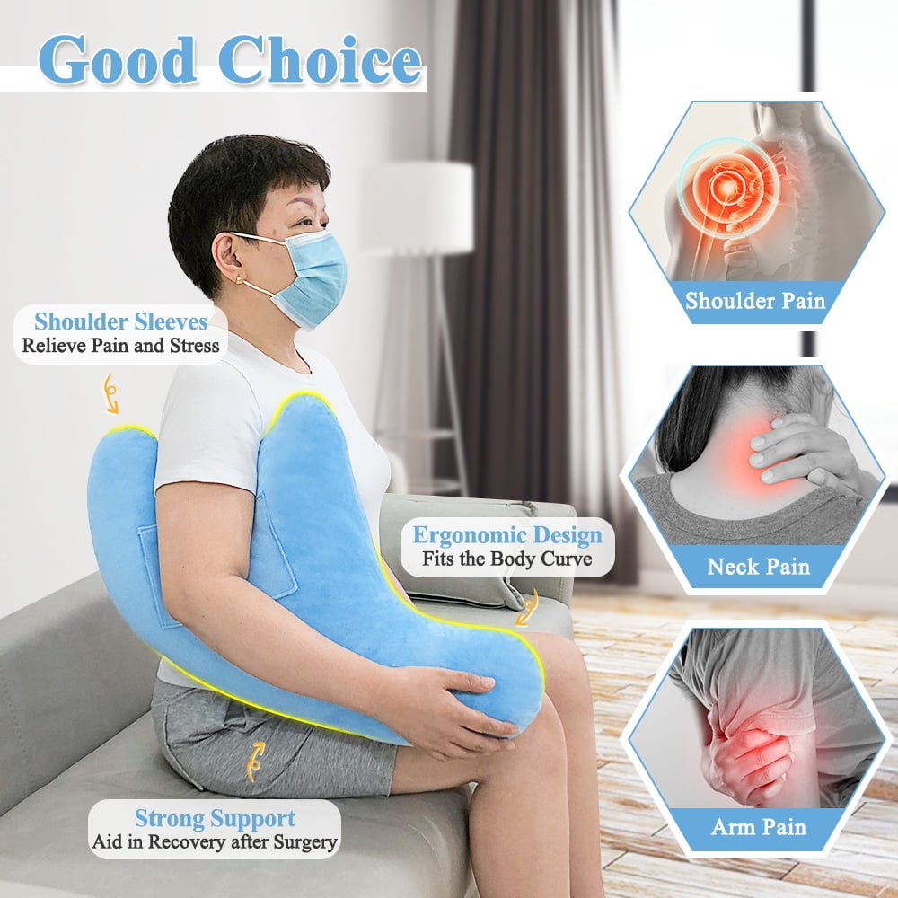 Shoulder Surgery Pillow for Sleeping, Rotator Cuff and Neck Pain Relief, Side Sleeper Arm Support Pillow, Bed Wedge for Post-Surgery