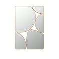 thumbnail image 7 of SHYFOY Antique Gold Geometric Decorative Rectangle Wall Mirror - 35.43'' H x 23.62'' W Modern Irregular Accent Mirror for Living Room or Entryway, HD Glass, Horizontal or Vertical Hanging, 7 of 7