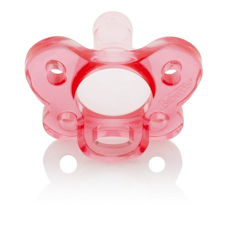Dr. Browns Pacifiers, Silicone, Same Shape As Bottle Nipple, 0M+, Pink, 2 Count