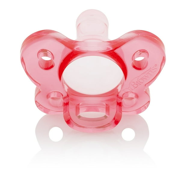 Dr. Browns Pacifiers, Silicone, Same Shape As Bottle Nipple, 0M+, Pink ...