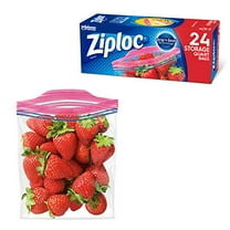 Ziploc Quart Food Storage Bags, Grip 'n Seal Technology for Easier Grip, Open, and Close, 24 Count
