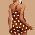 thumbnail image 4 of Besolor Womens Satin Pajama Set Sleepwear Polka Dots Cami Tops and Ruffle Shorts Pjs 2 Piece Loungewear Sets Nightwear, 4 of 8