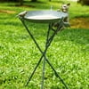 SPI Aluminum Curious Cat & Bird Birdbath