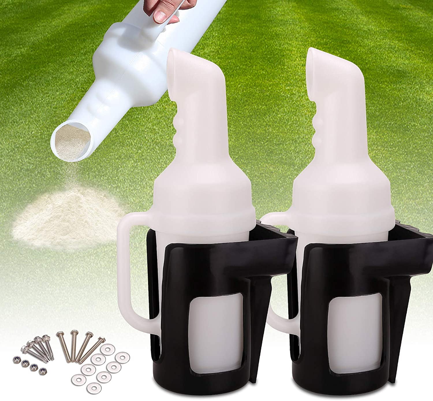 10L0L Golf Cart Sand Bottle with Holder Fit EZGO Club Car Yamaha 2Pcs