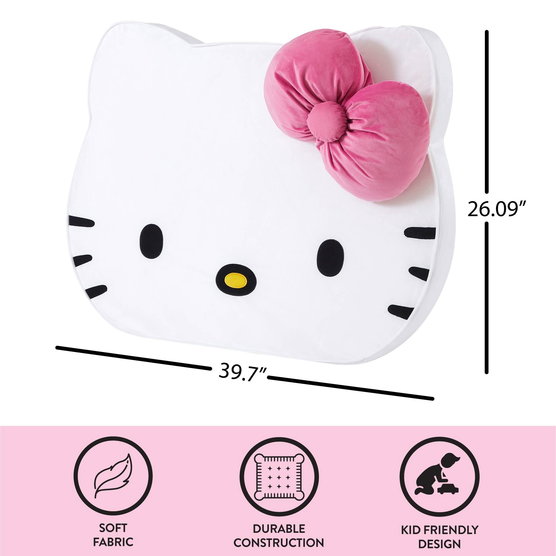 Hello Kitty Kids Figural Compressed Headboard, Twin Size