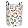thumbnail image 2 of Balery Cartoon Animals Round Laundry Basket with Handles Waterproof Freestanding Laundry Hamper for Clothes Toys in the Dorm and Family-, 2 of 8