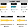 thumbnail image 2 of Kit Surtido de 270 Tornillos y Anclajes para Paneles de Yeso, 135 Anclajes de Pared de Plástico y 135 Tornillos con Caja Organizadora, 2 of 5