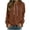Brown, variant on Womens Hoodie Drawstring Elastic Waist Loose Solid Pocket Pullover Red XXL