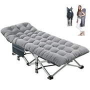 Slsy XL Folding Camping Cots with 3.3 inch 2 Sided Mattress, 75* 28 Sleeping Cot Guest Bed, Folding Bed Cot with Carry Bag