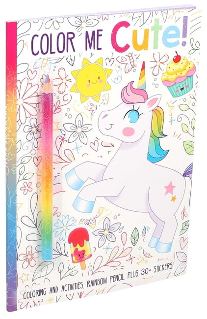 NON-LICENSE Color Me Cute! Coloring Book with Rainbow Pencil