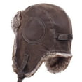 thumbnail image 3 of Janey&Rubbins Cold Weather Rassian Cossack Trooper Bomber Pilot Hat Trapper Hunter Ear Flap Winter Cap (P, L, Brown), 3 of 7